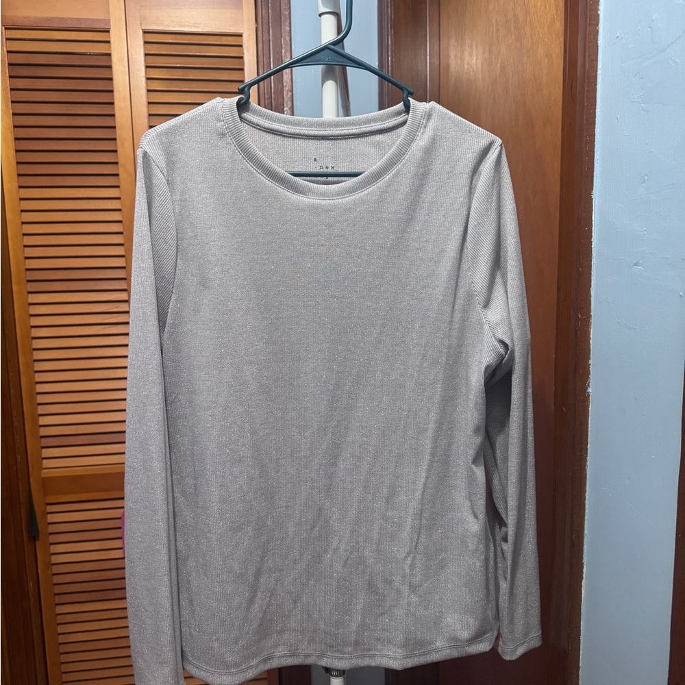 a new day Light Gray Long Sleeve Top